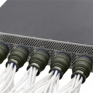 MACHFORCE high density connectors on Rugged Switch aerospace application