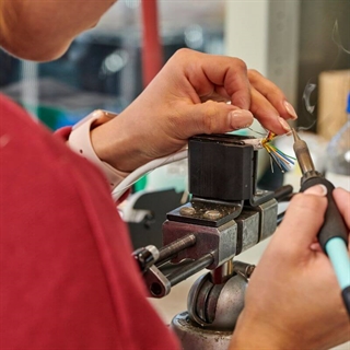 looking through magnifying glass