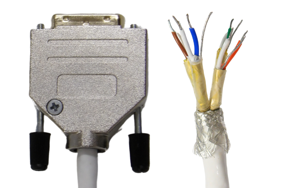 HDMI cable with splayed ended to show detail